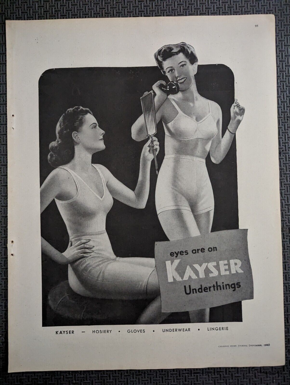 Vintage 1946 Magazine Ad Advertising Kayser Underthings Underwear Bra #2