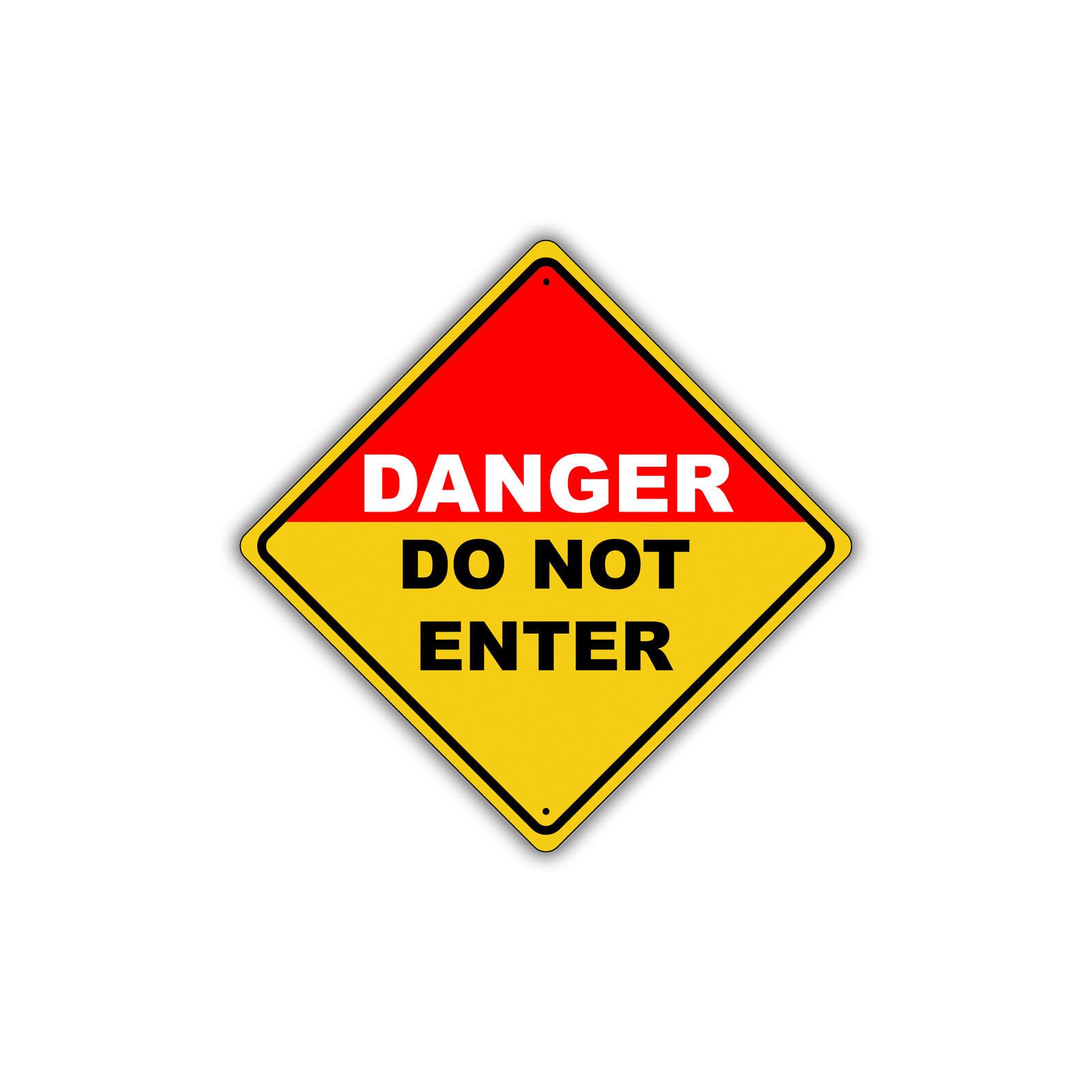 Danger Do Not Enter Diamond Sign No Trespassing Caution Aluminum Metal Sign12x12