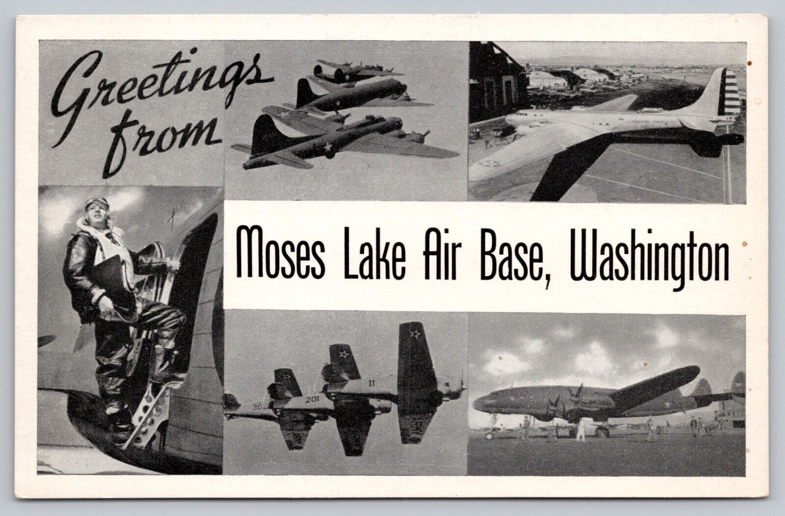 Postcard - Moses Lake Air Base, Washington - Planes, circa 1940s, Unposted (Q34)
