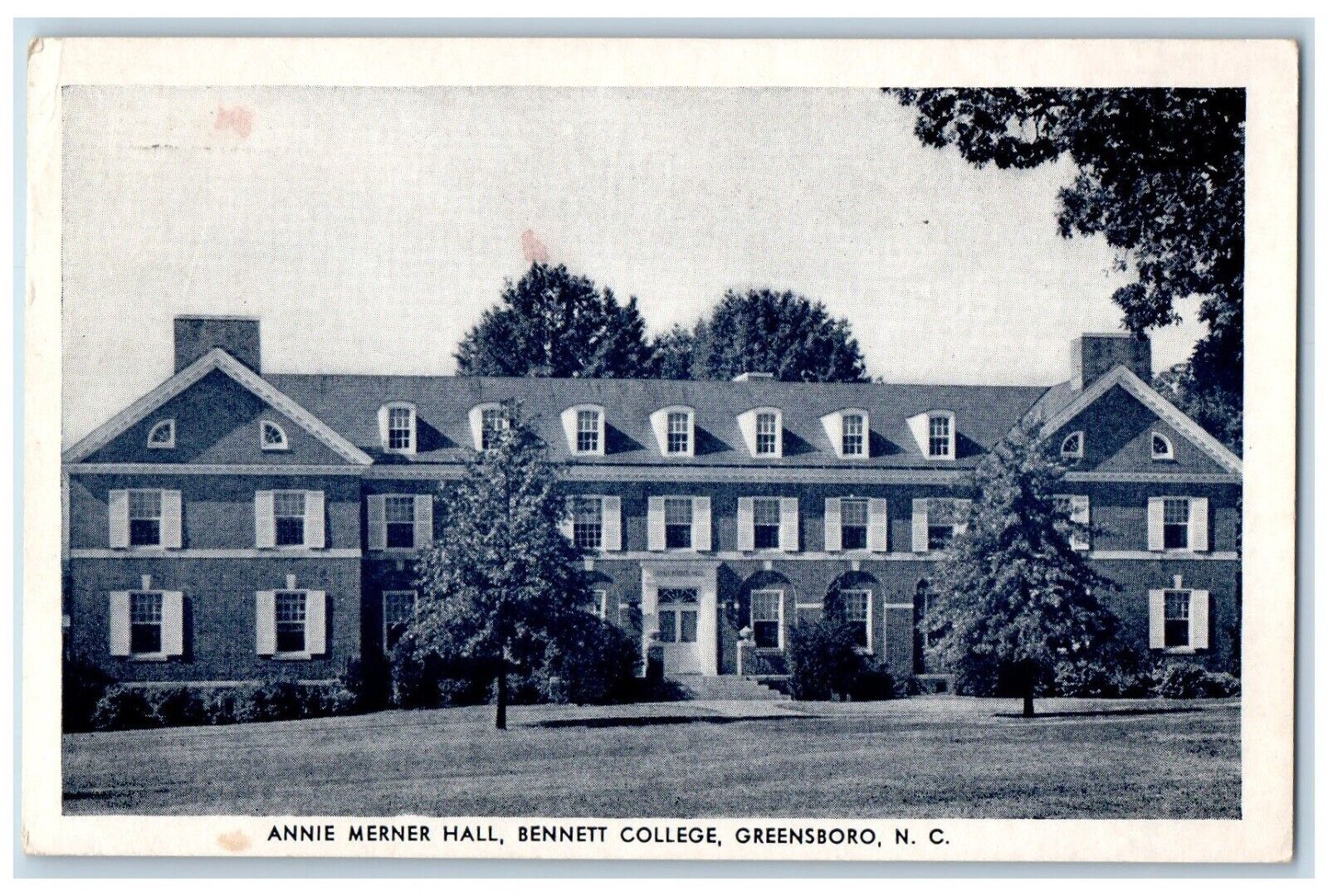 1943 Annie Merner Hall Bennett College Greensboro North Carolina Posted Postcard