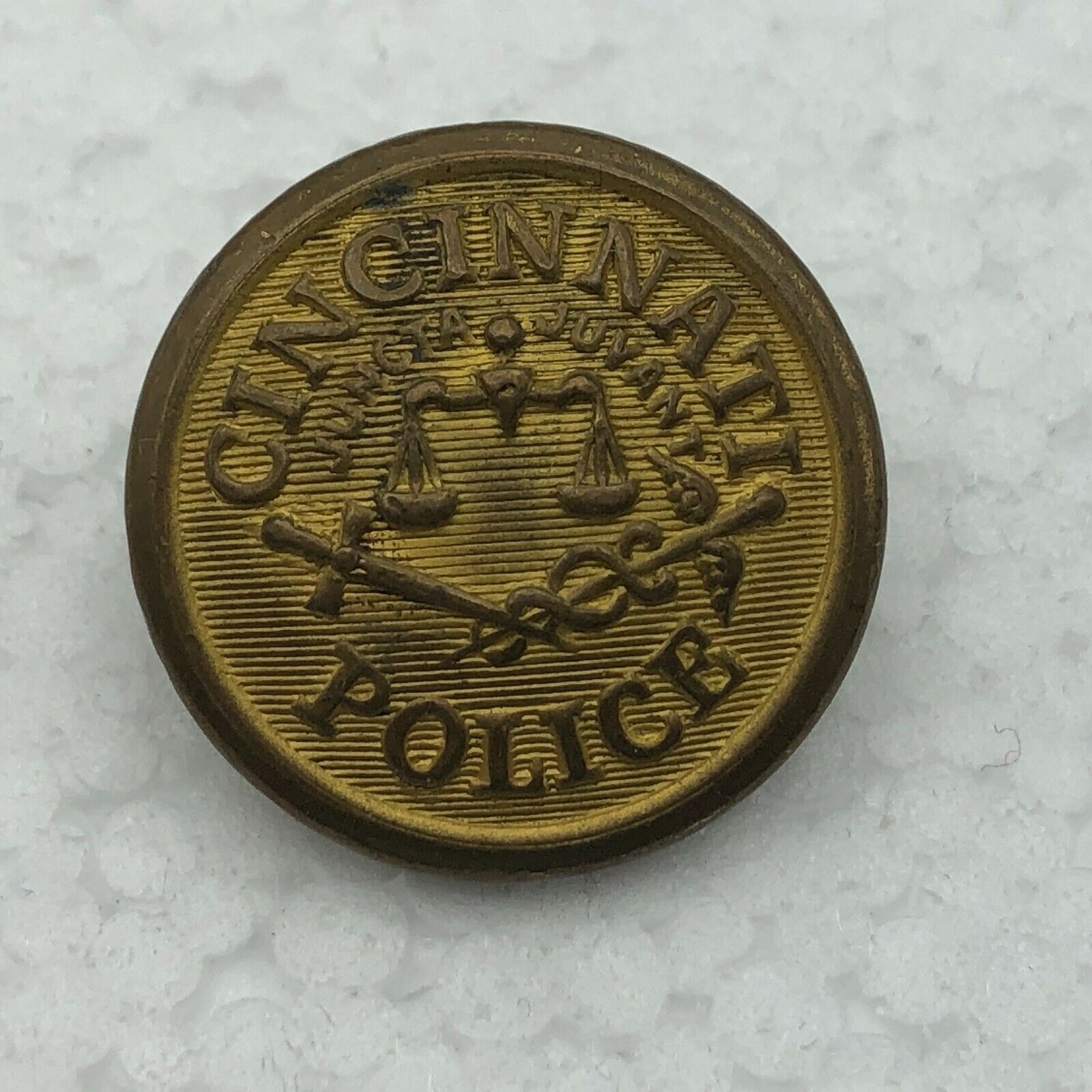 Obsolete Cincinnati Police Button Extra Quality 3 Stars Vintage Antique Q4 