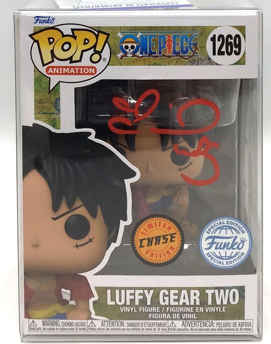 Funko Pop One Piece Luffy Gear Two CHASE Signed by Colleen Clinkenbeard PSA