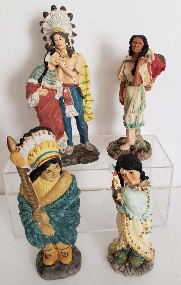 Lot Native American Indian Figurines Young's Inc Vintage 1990s