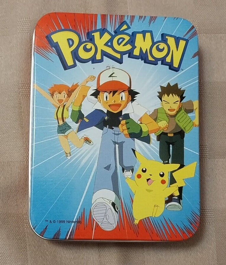 Vintage 1999 POKEMON Playing Poker Cards with Tin. Complete Deck