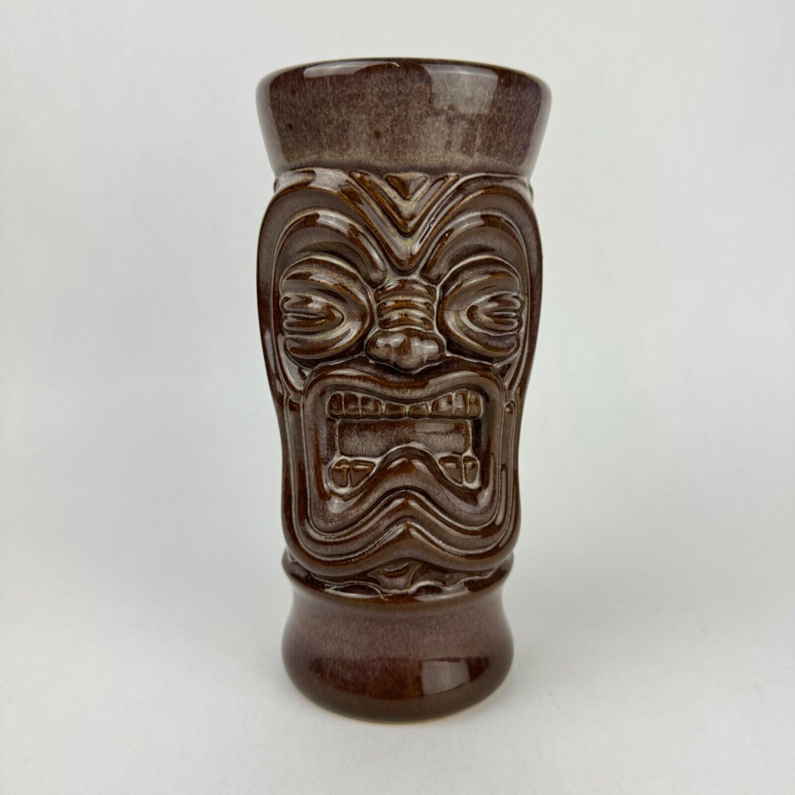 RARE Munktiki EEK Vintage Tiki Mug 7” Brown Drip Glaze 2001 #80 Paul Nielsen