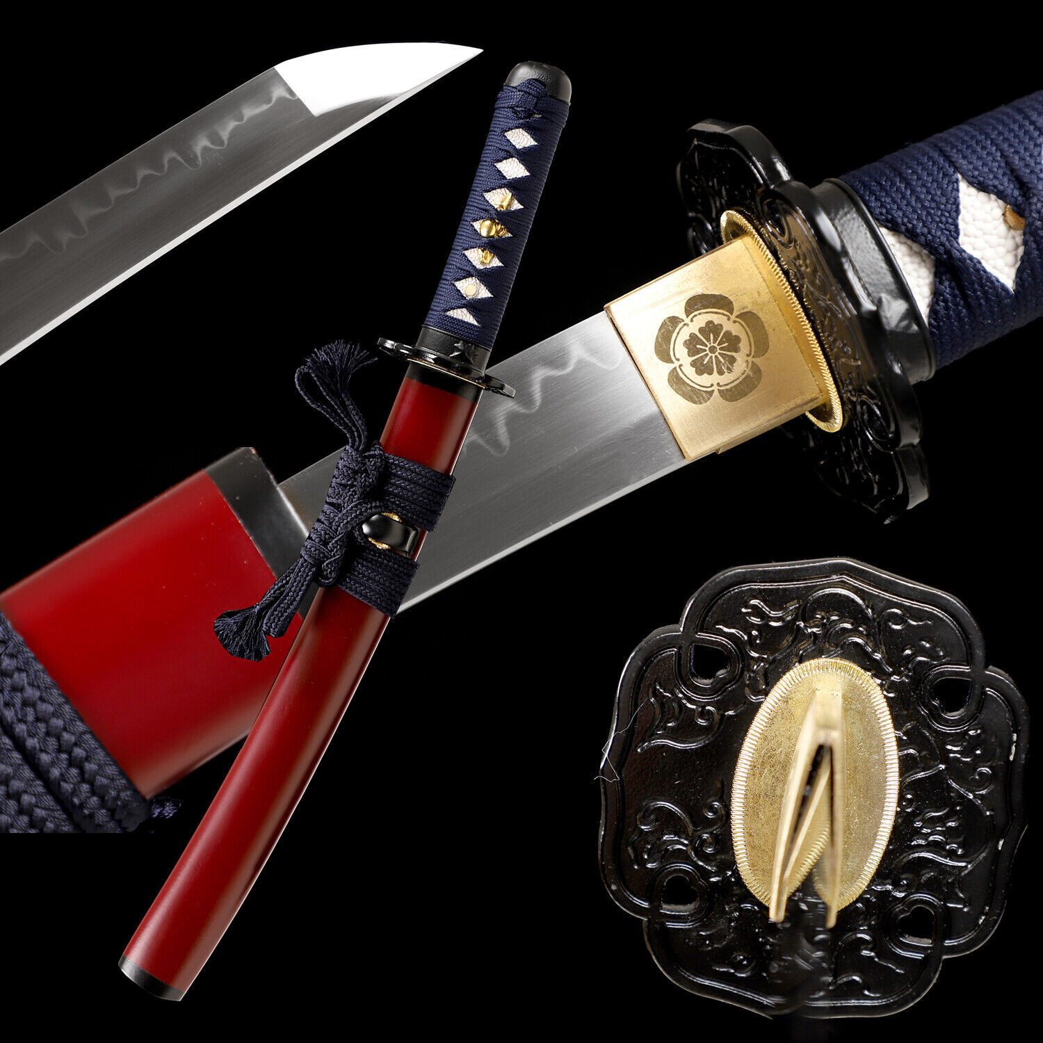20'' Clay Tempered T10 Steel Real Hamon Japanese Samurai Tanto Sword Full Tang