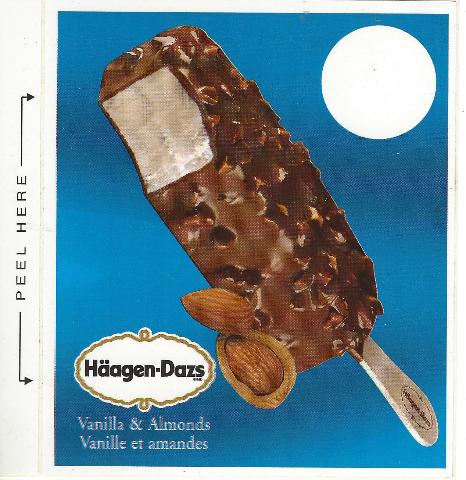 Häagen-Dazs Vanilla and Almonds Bar, Ice Cream Truck Decal/Sticker 4 1/2\