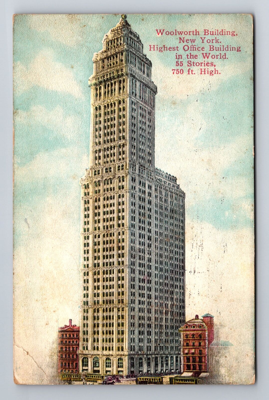 New York City NY- New York, Woolworth Building, Antique, Vintage c1911 Postcard