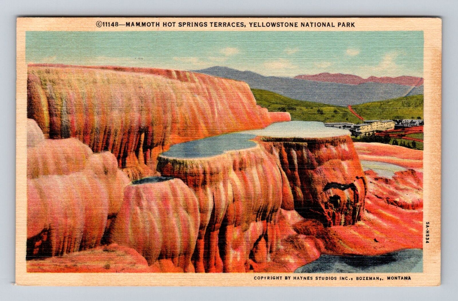 Yellowstone National Park, Mammoth Hot Springs, Series #11148 Vintage Postcard