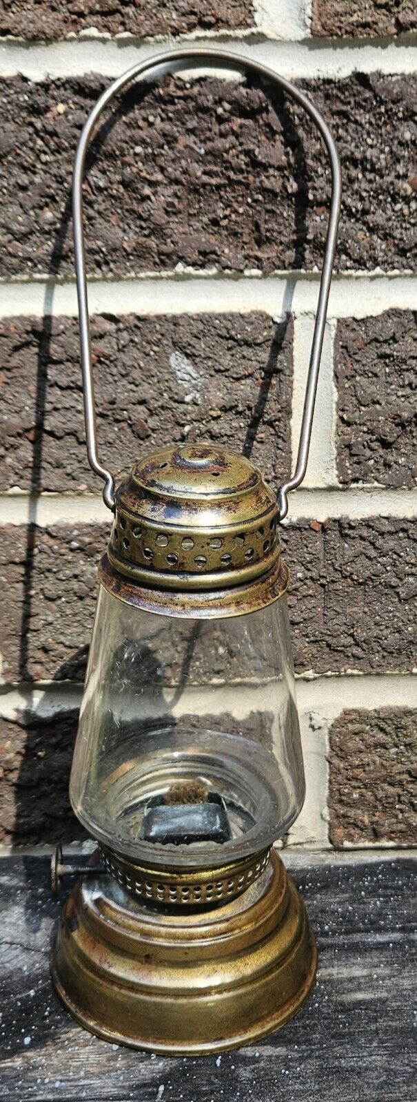 Antique Vintage Skaters Kerosene Lantern Lamp Pat\'d APR 5, 1884--Nice Patina