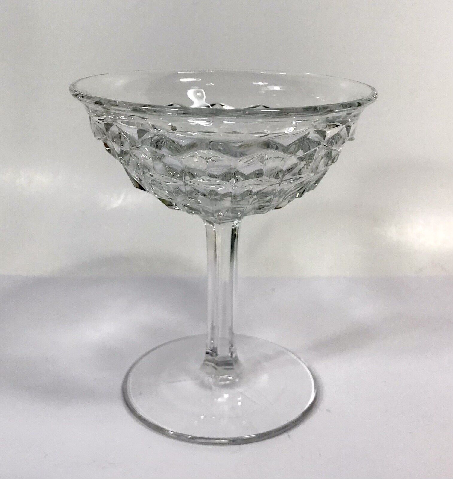Fostoria American Sherbet Champagne Glass Flared 4.5” Tall Clear Vintage