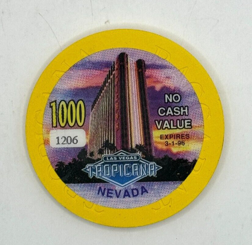 TROPICANA LAS VEGAS NV $1000 LIMITED EDITION NUMBERED CASINO CHIP - RARE FIND