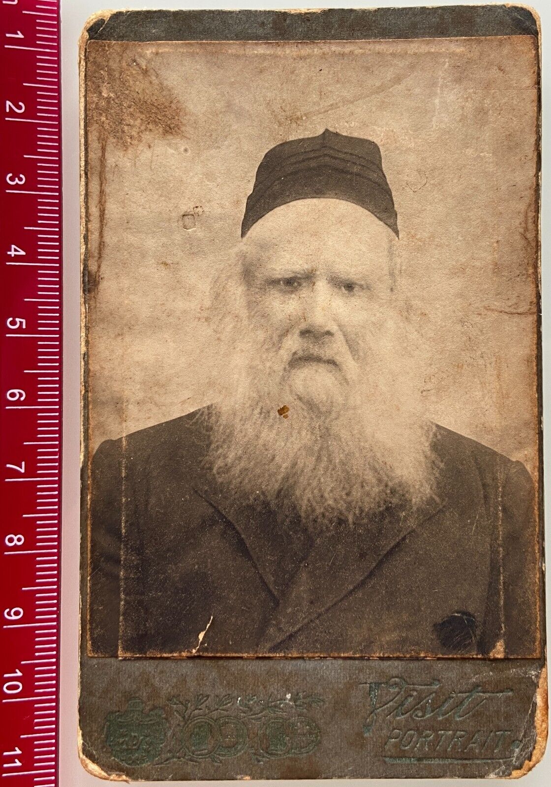 1900s CDV Rabbi Jew Judaica Ukraine Russian Empire Antique Photo Visit Portrait