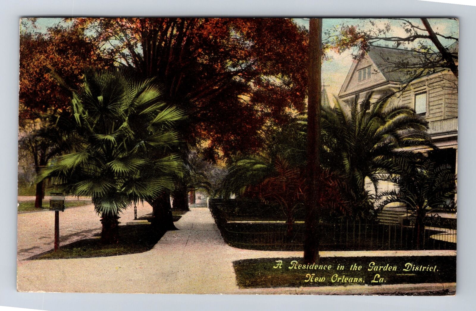 New Orleans LA-Louisiana, Residence In Garden District, Vintage c1912 Postcard