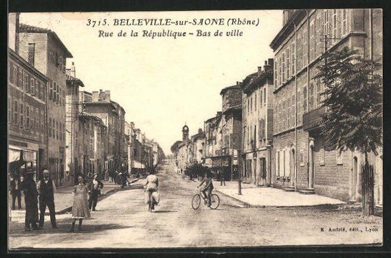 CPA Belleville-sur-Saone, Rue de la République, Lower Town 1927 