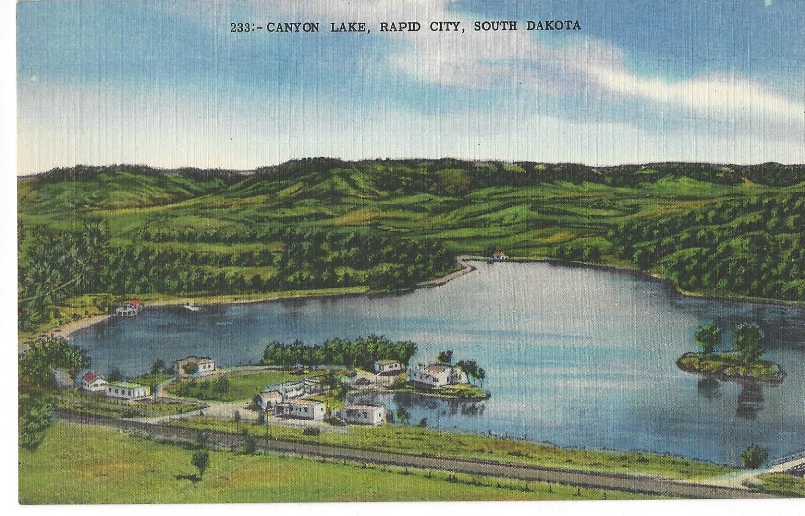 Canyon Lake, Rapid City, South Dakota, c1940's Unused/Unposted  Linen Postcard
