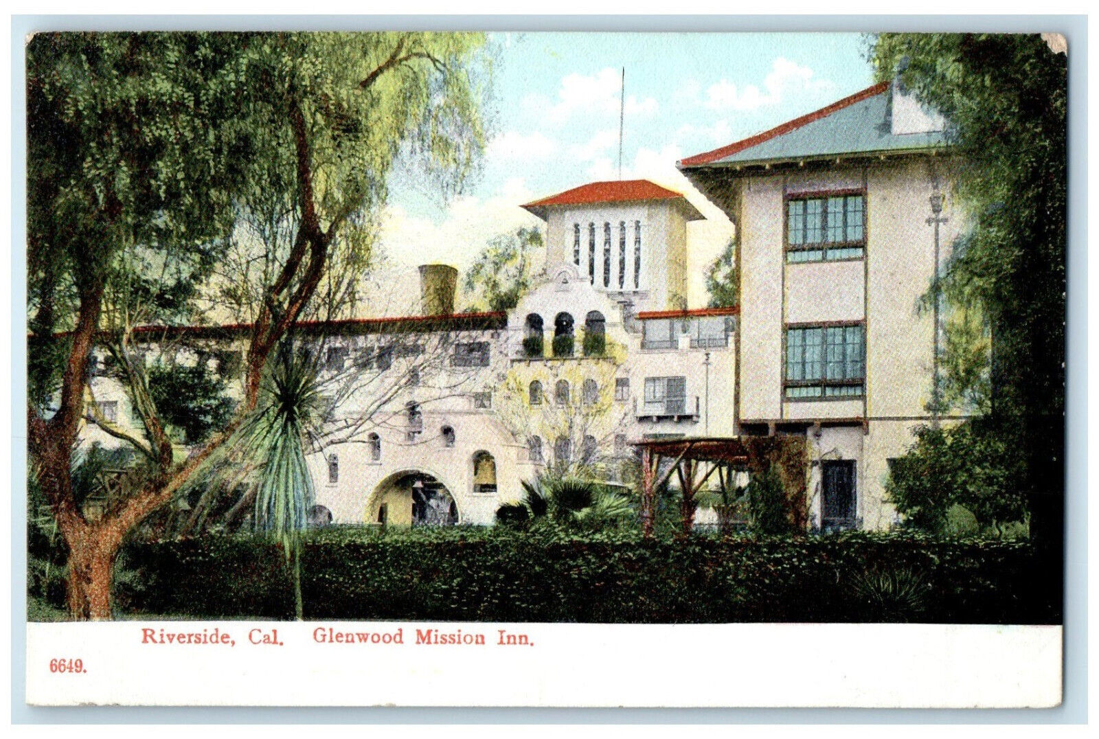 1920 Glenwood Mission Inn Riverside California CA Posted Antique Postcard