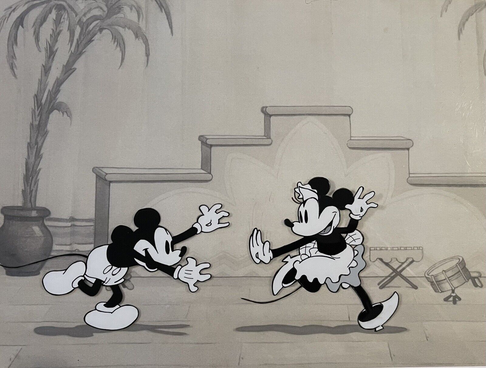 Mickey And Minnie Mouse  1934 Hand Inked/painted  Cel Not Serigraph