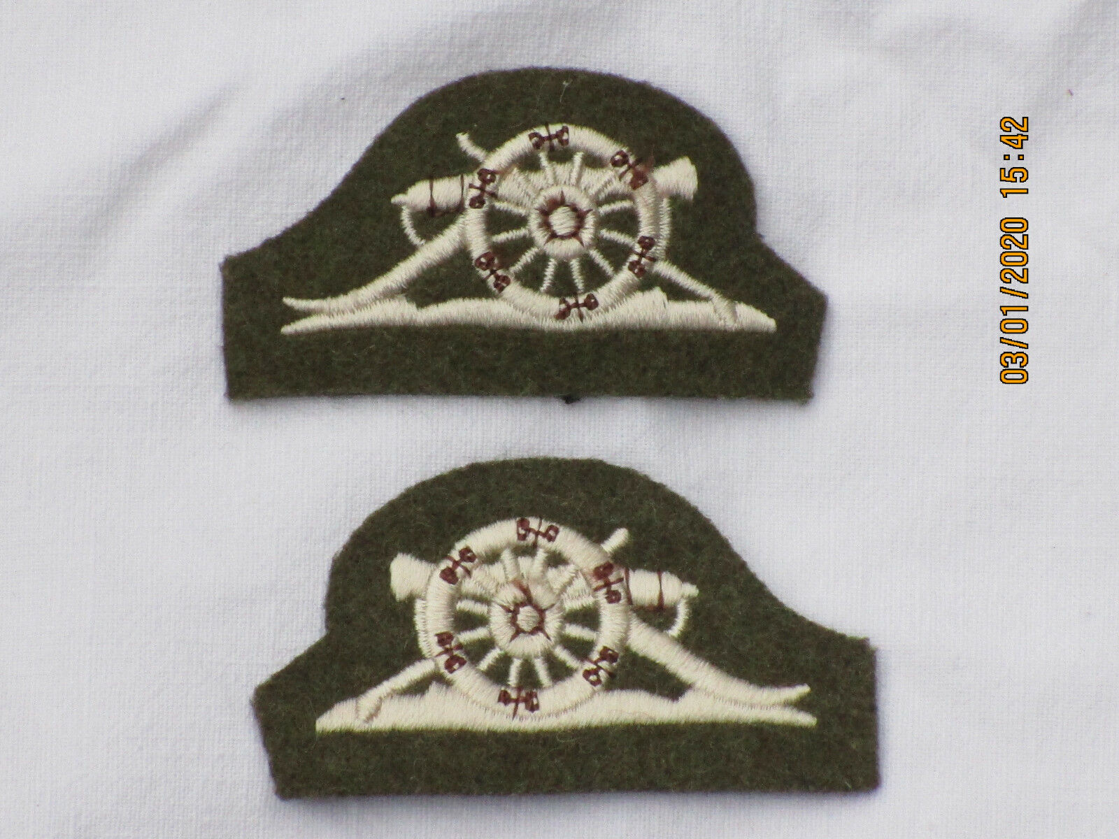 No. 2 Dress Abz. Royal Artillery, Cannon, Left & Right, British Army Badges