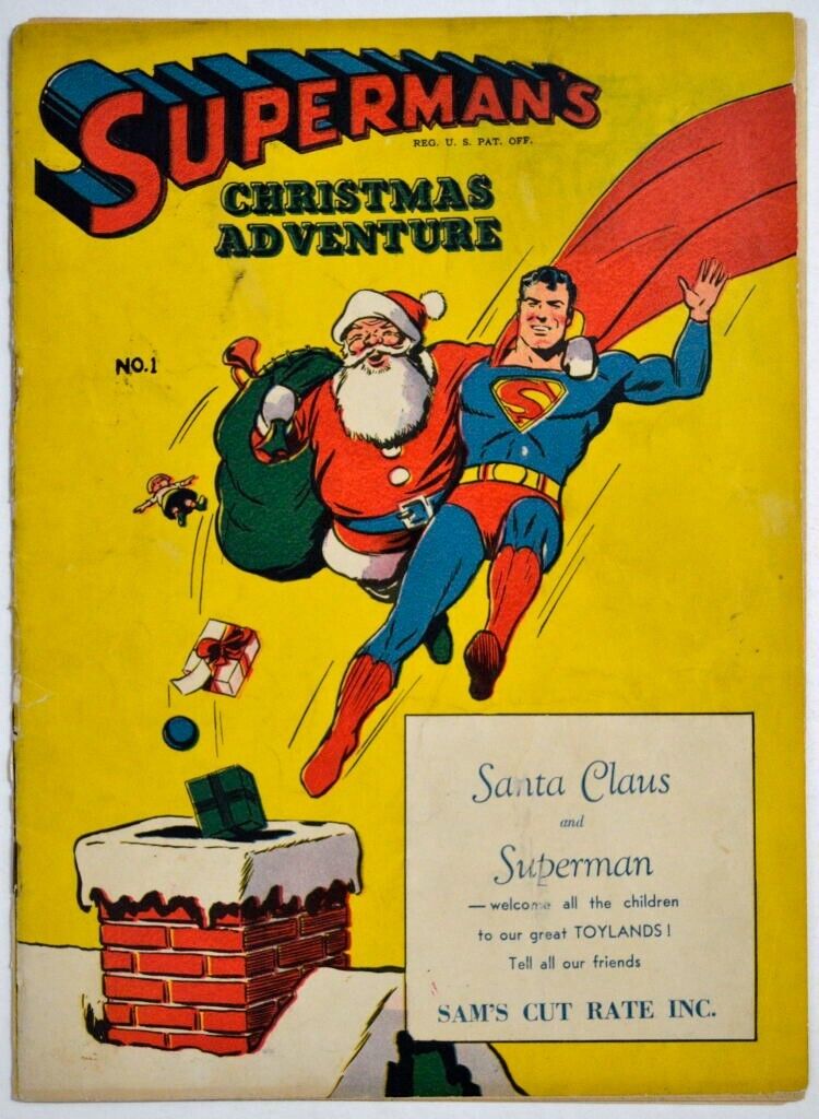 SUPERMAN\'S CHRISTMAS ADVENTURE #1, 1940 Sam\'s Cut Rate Ed Superman 6 Back Cover