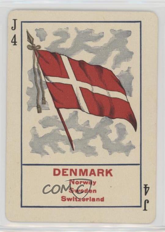 1896 Cincinnati Game of Flags No 1111 12 Flag Back Denmark #J4 0w6