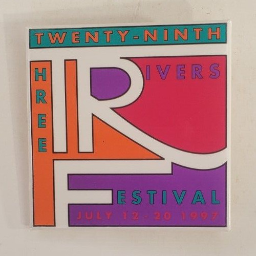 Vintage 1997 29th Three Rivers Arts Festival Square Pinback Button
