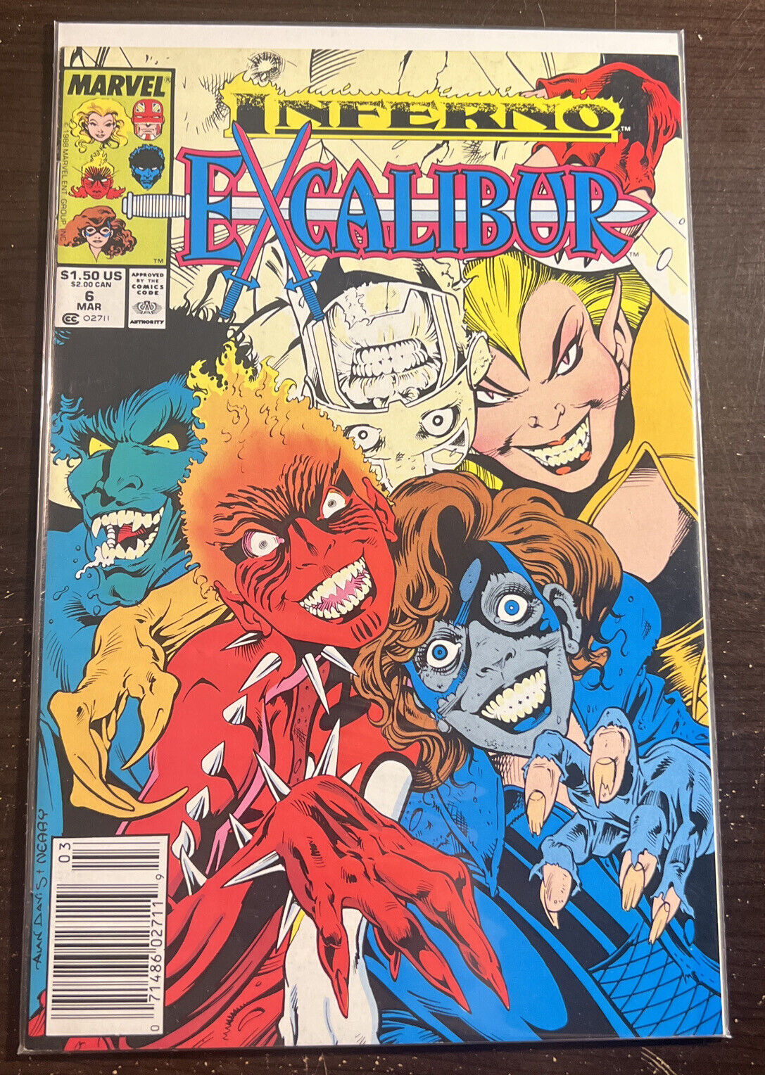 EXCALIBUR #6. INFERNO Comic Book CLAREMONT / DAVIS. MARVEL 1989