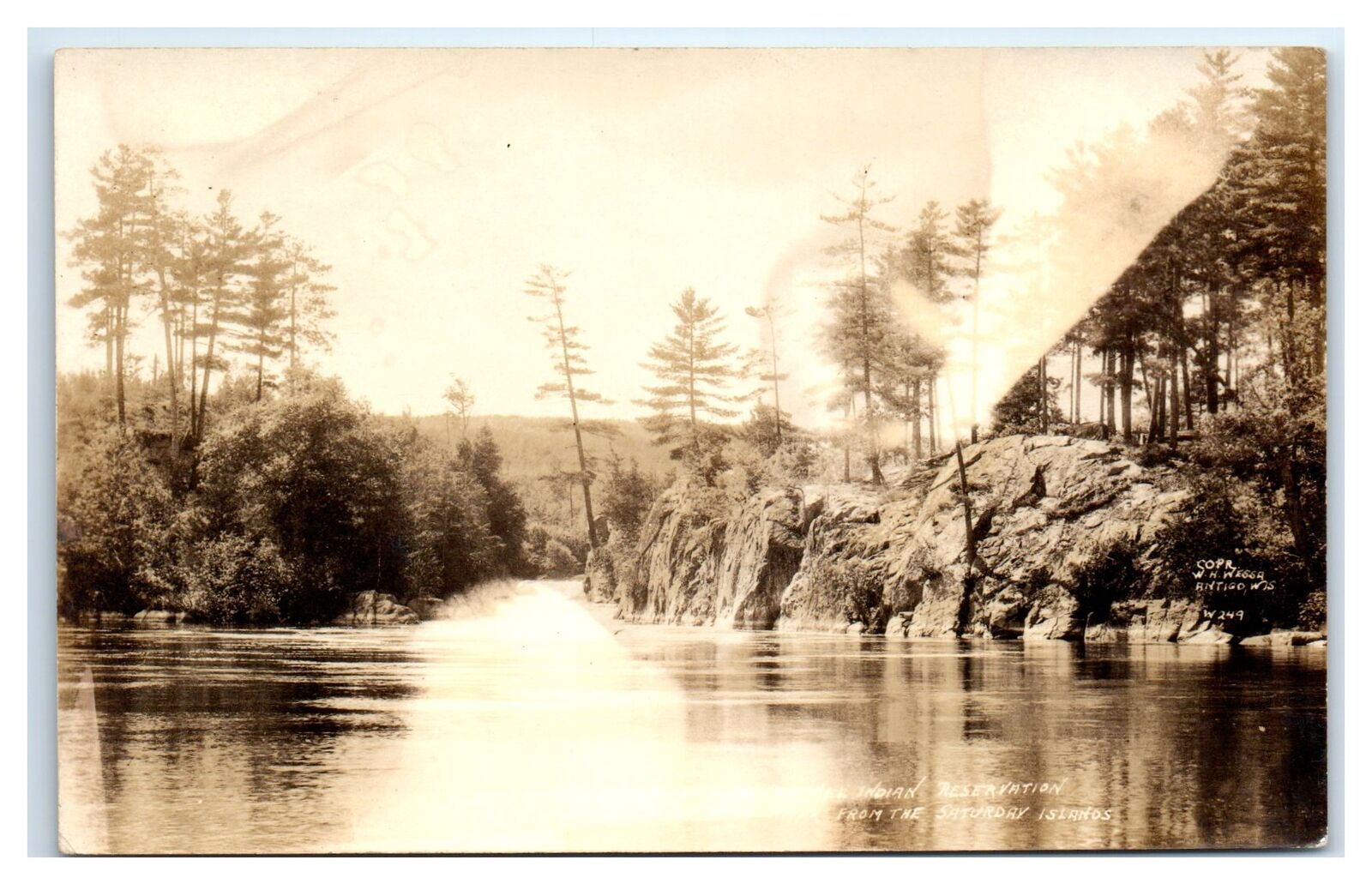 1929 Dells, WI Postcard- Menominee Reservation RPPC FROM THE SATURDAY ISLANDS