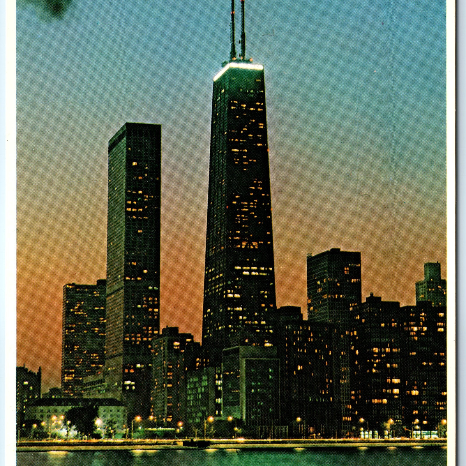 c1980s Chicago, IL Downtown Sunset John Hancock Building Tower Place 4x6 PC M1