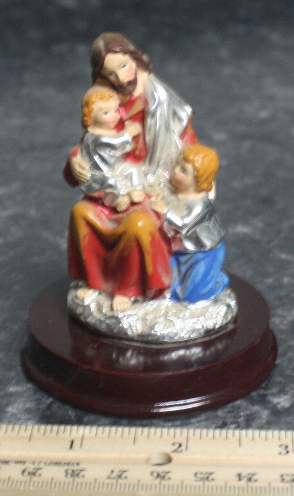 Vintage mini Jesus figurine w/ children