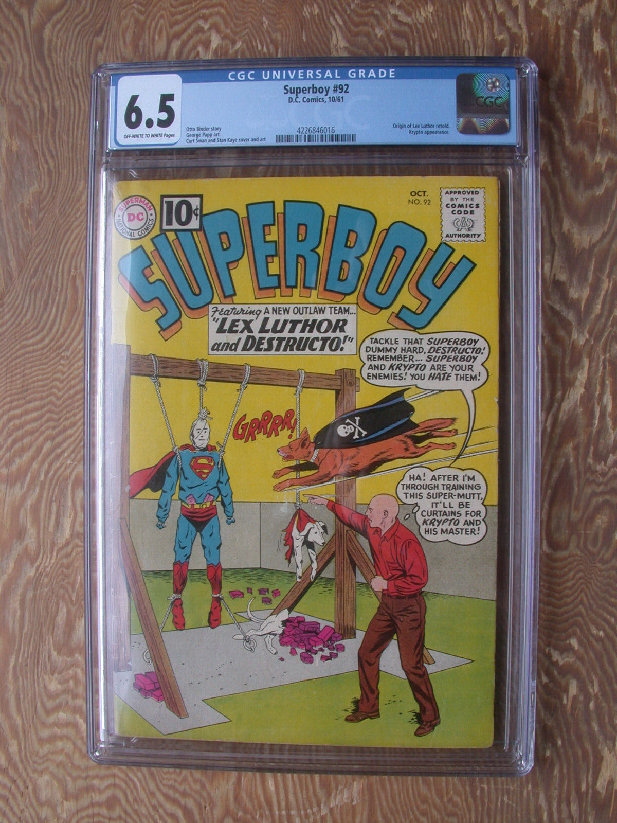 Superboy #92  CGC 6.5  Origin of Lex Luthor retold   1961