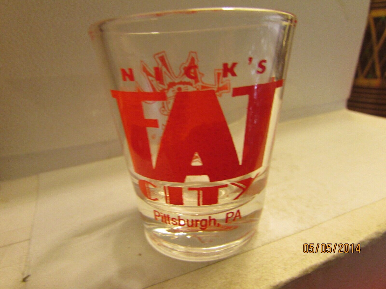Nick\'s Fat City- SALOON SHOT GLASS ~ Pittsburgh PA Kamikaze- new