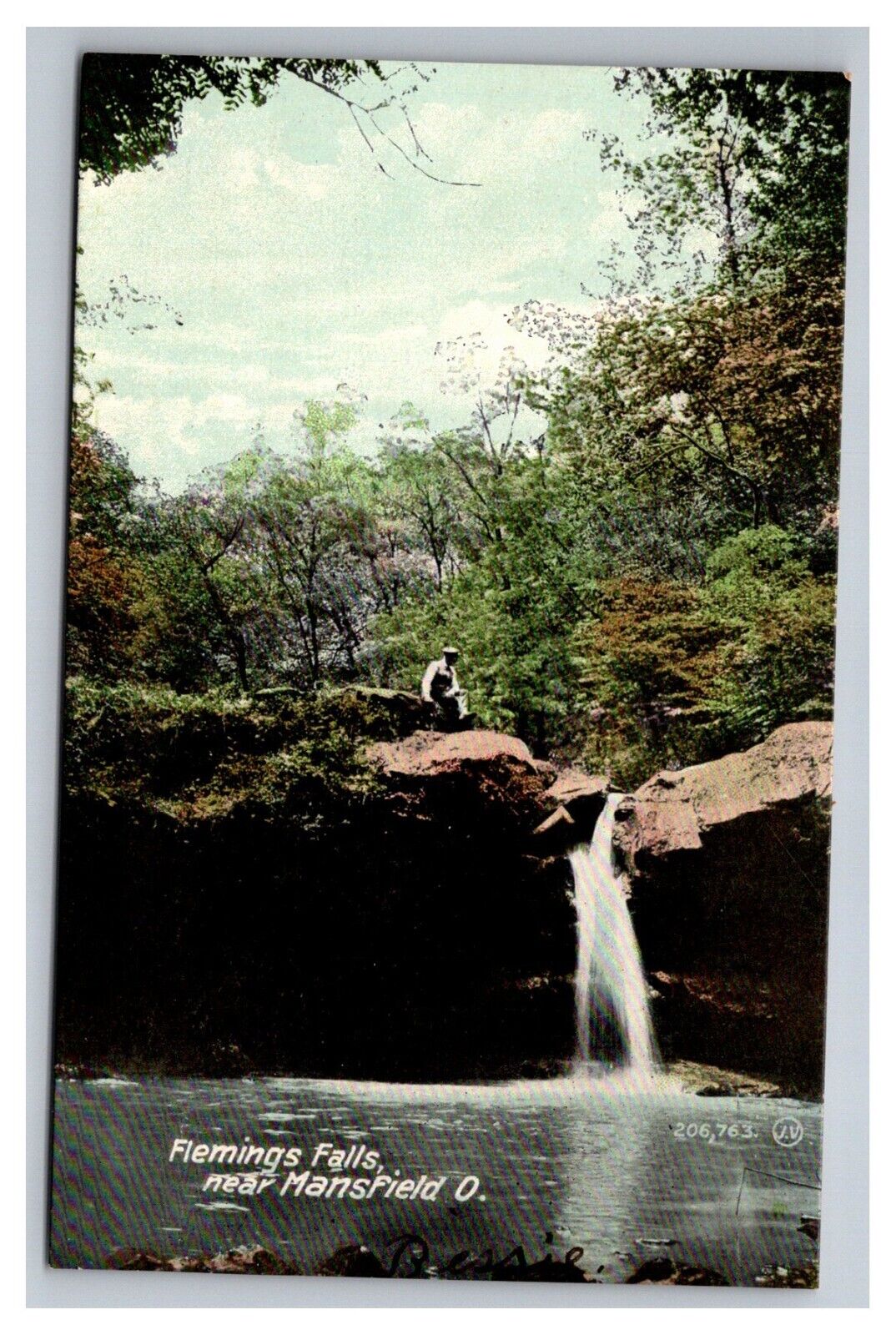 Postcard Mansfield Ohio Flemings Falls Scenic