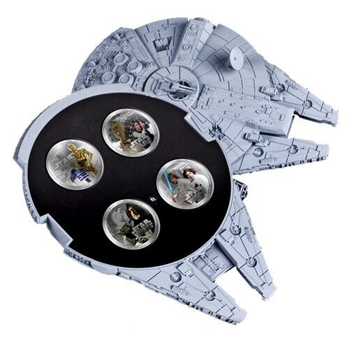 Star Wars Millennium Falcon - Silver 4 Coin Set with display - NIUE 2011