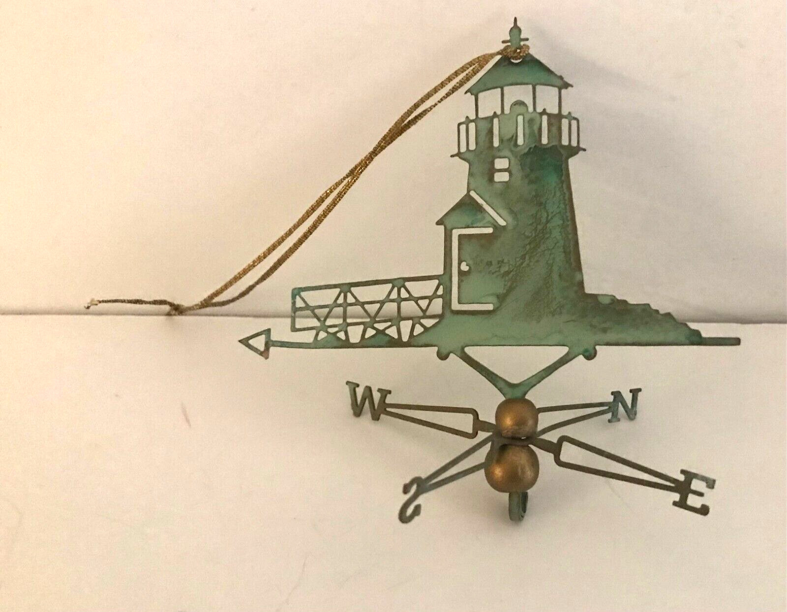 Copper Mermaid ~ Brant Point Lighthouse ~ Weathervane Verdigris Hanging Ornament