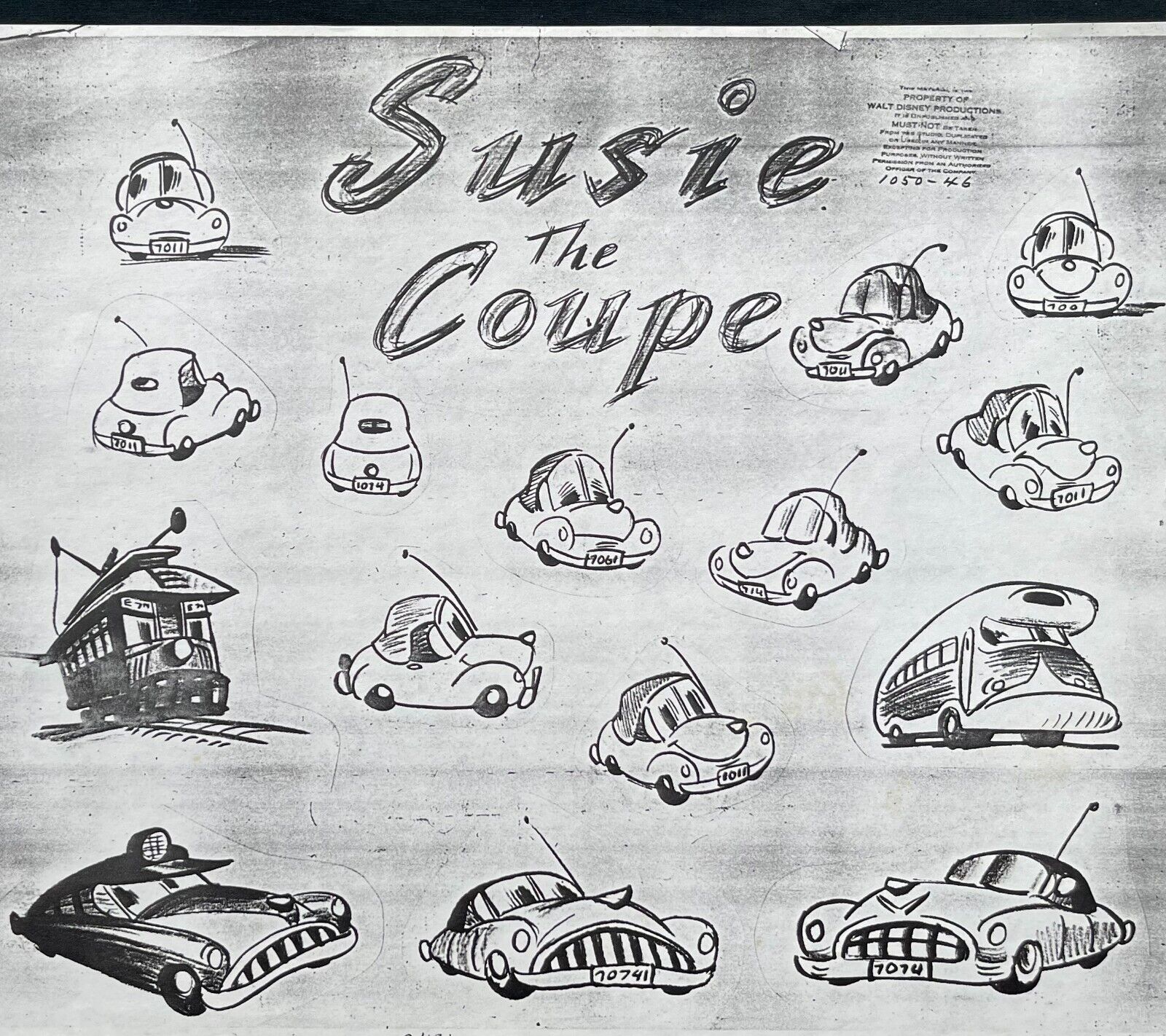 SUSIE THE COUPE  Model Sheet Disney ANIMATION Photocopy