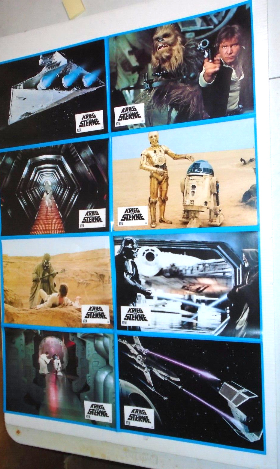 FLAT STAR WARS A NEW HOPE GERMAN LOBBY CARDS HAN SOLO CHEWBACCA DARTH VADER R2D2