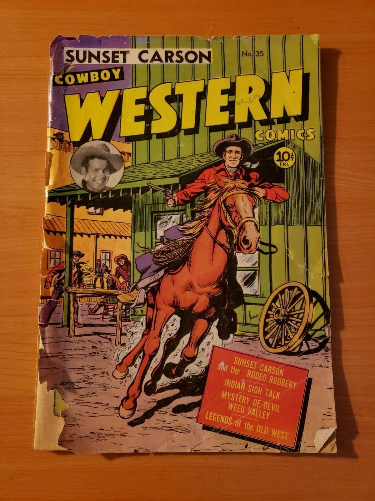 Sunset Carson Cowboy Western Comics #35 ~ GOOD GD ~ 1951 Charlton Comics