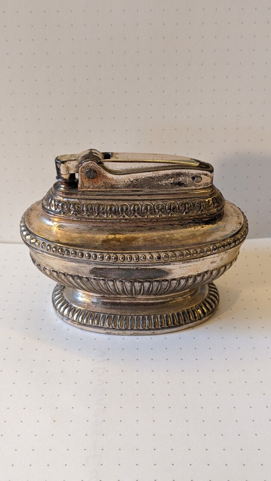 Ronson “Queen Anne” Table Lighter Vintage Antique Collectible Silver Plated