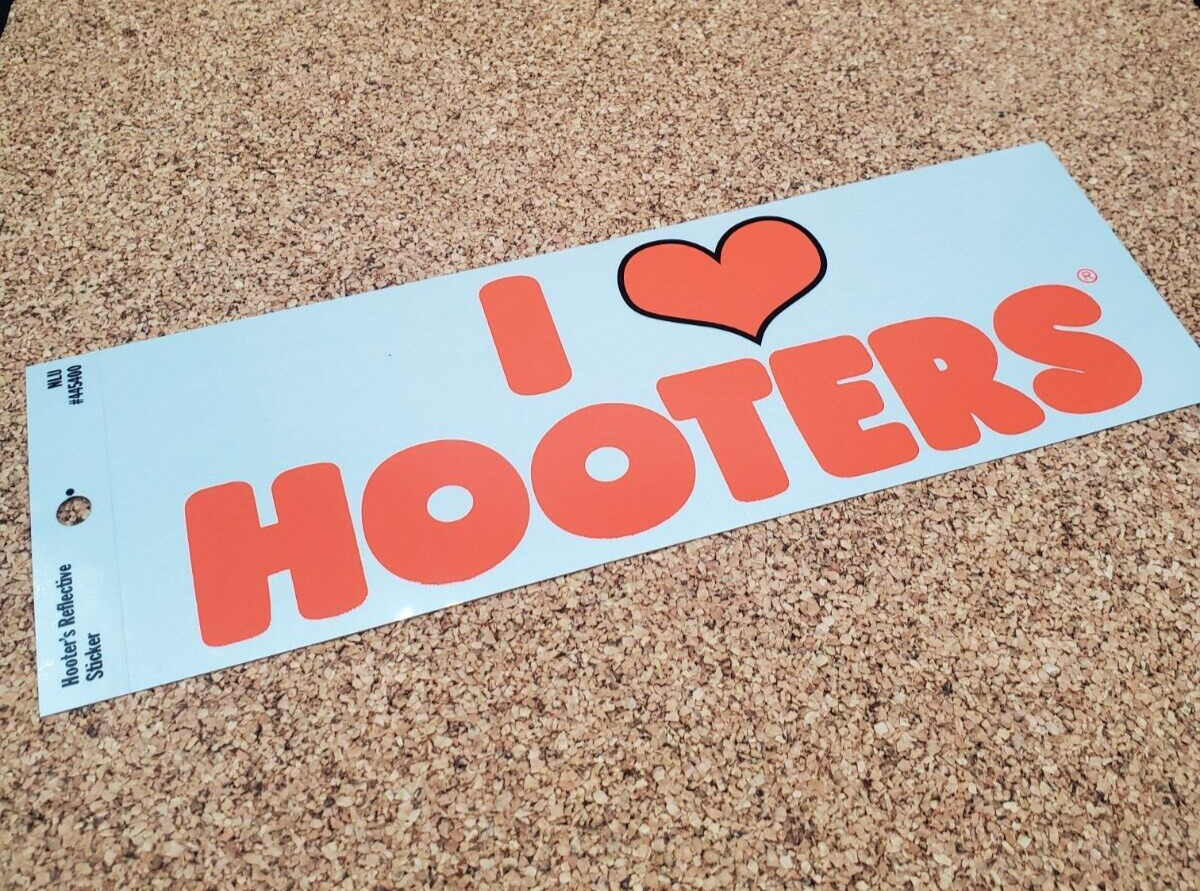 I Heart Hooters I LOVE HOOTERS Reflective Bumper Sticker Decal - SHIPS FREE
