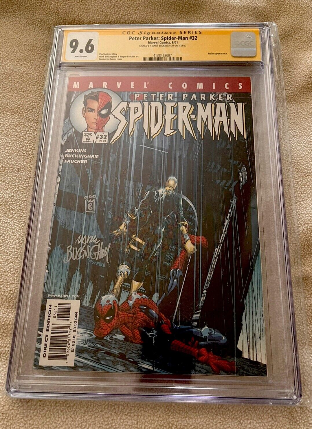 PETER PARKER: SPIDER-MAN #32 CGC 9.6 SIGNED BY MARK BUCKINGHAM FUSION APPEARANCE