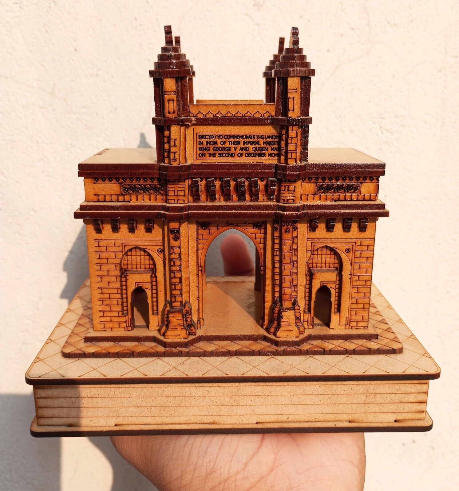 Wooden Mumbai Gateway of India Handicraft Souvenir Wooden 3D Model Miniature