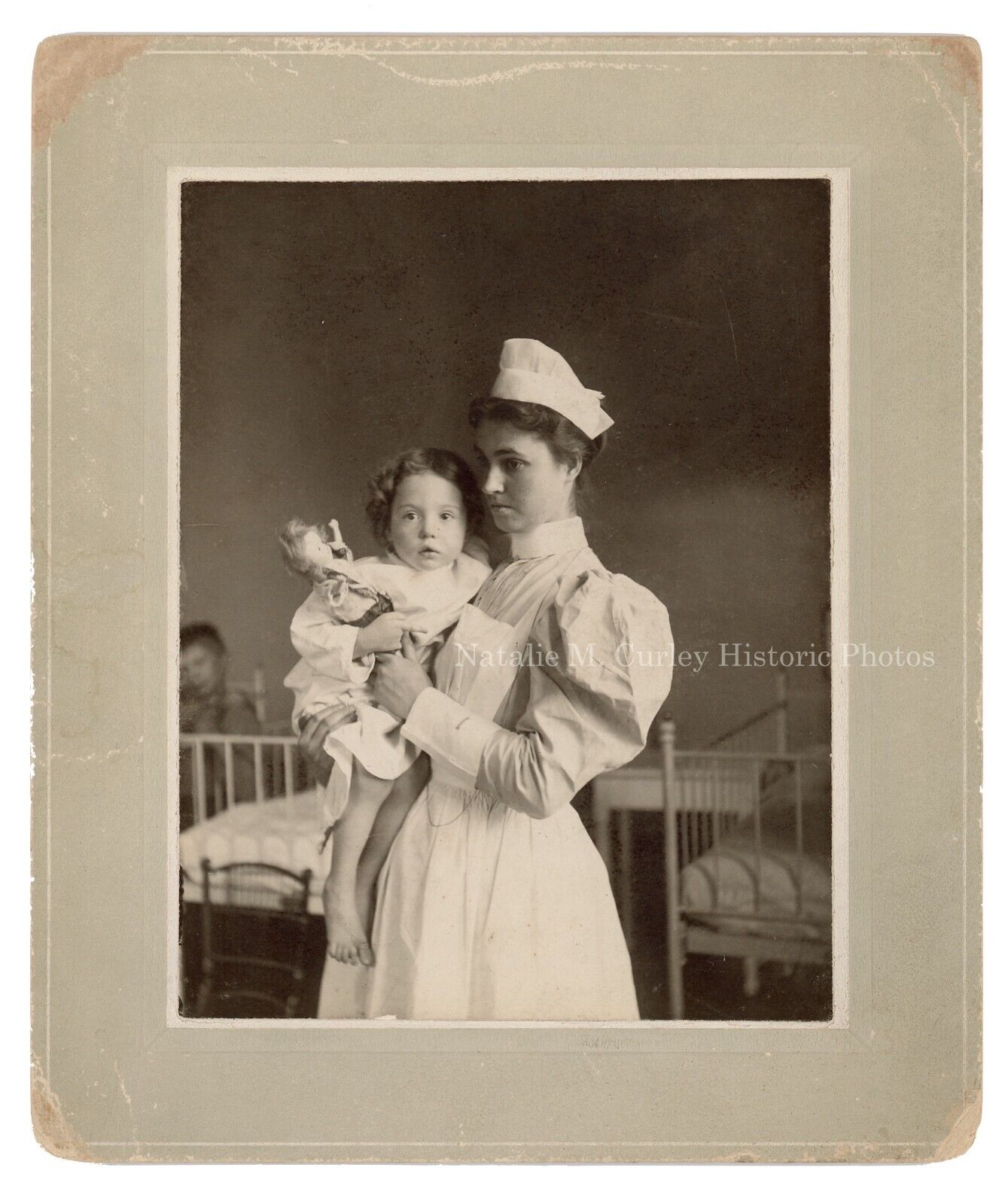 1890s Child Nurse Roosevelt Hospital NYC Portrait Photo