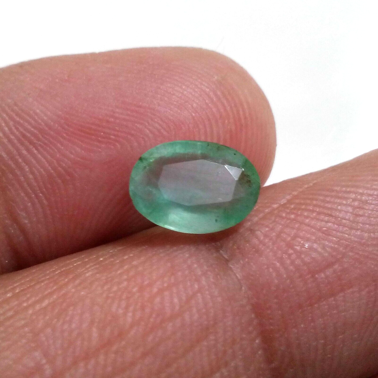 Fabulous Colombian Emerald Oval 2 Crt Excellent Green Faceted Loose Gemstone