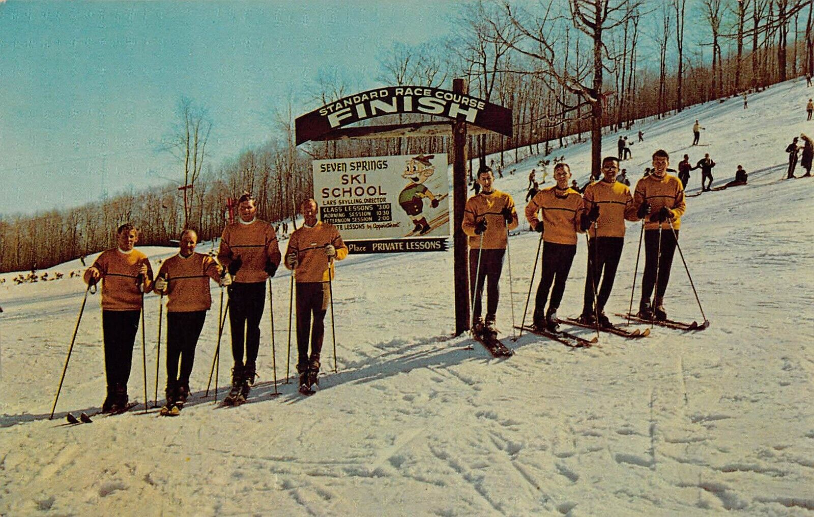 Seven Springs PA Pennsylvania Ski School Resort Race Course Vtg Postcard T8