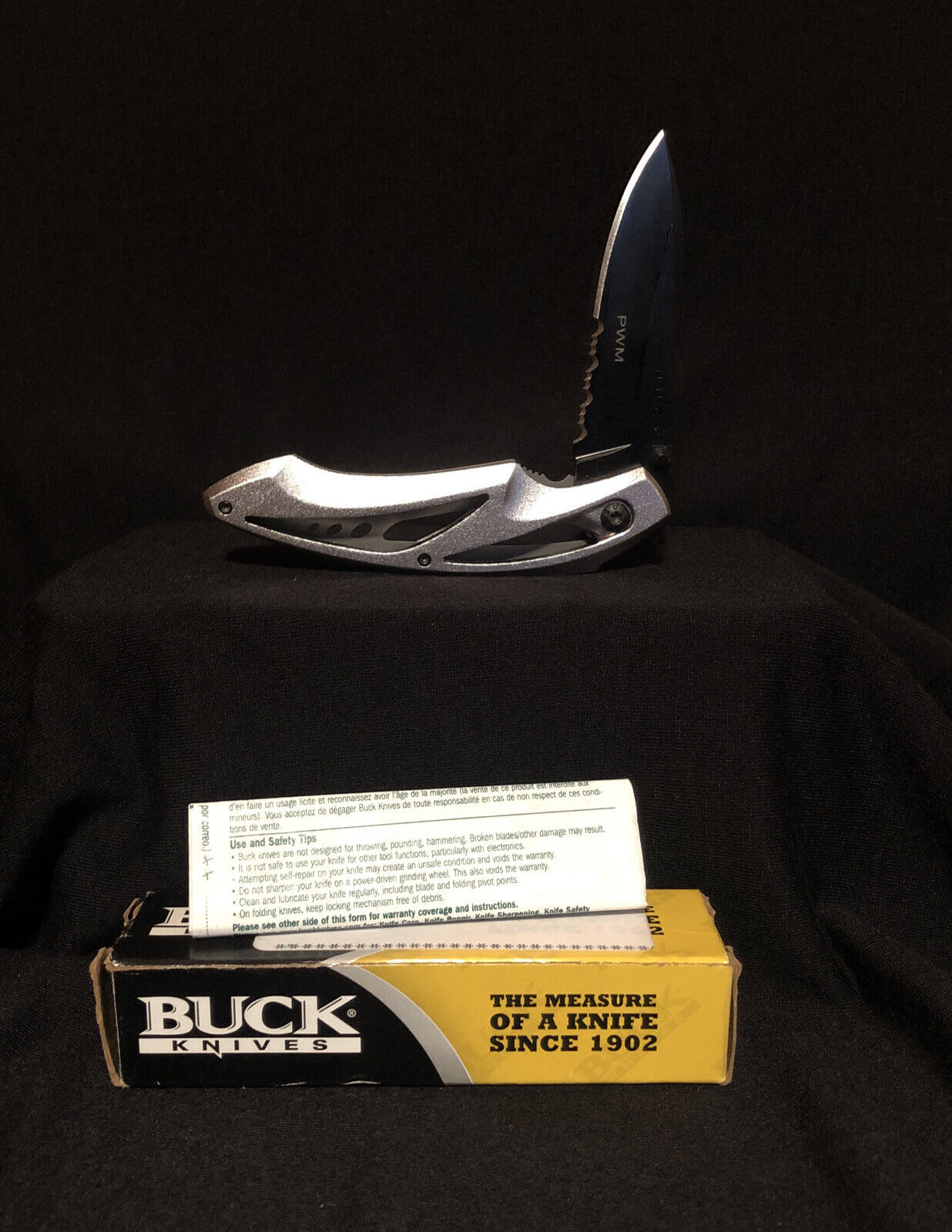 2012 Buck Knives 177 Adrenaline Folding Knife Belt Clip Silver