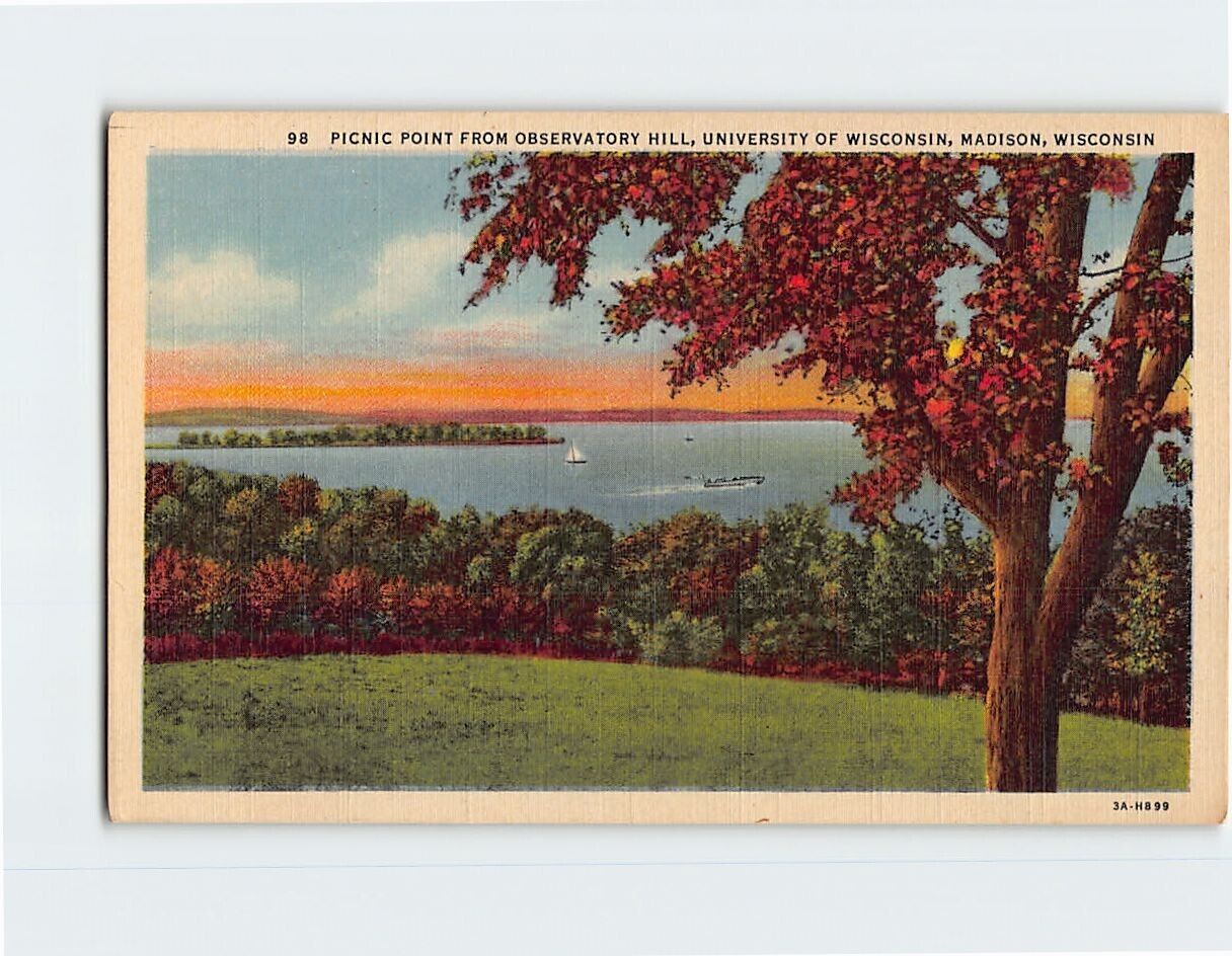 Postcard Picnic Point from Observatory Hill University of Wisconsin Madison USA