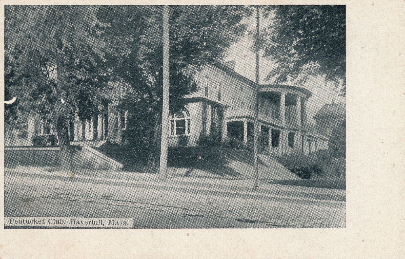 Pentucket Club in Haverhill, MA undivided antique postcard