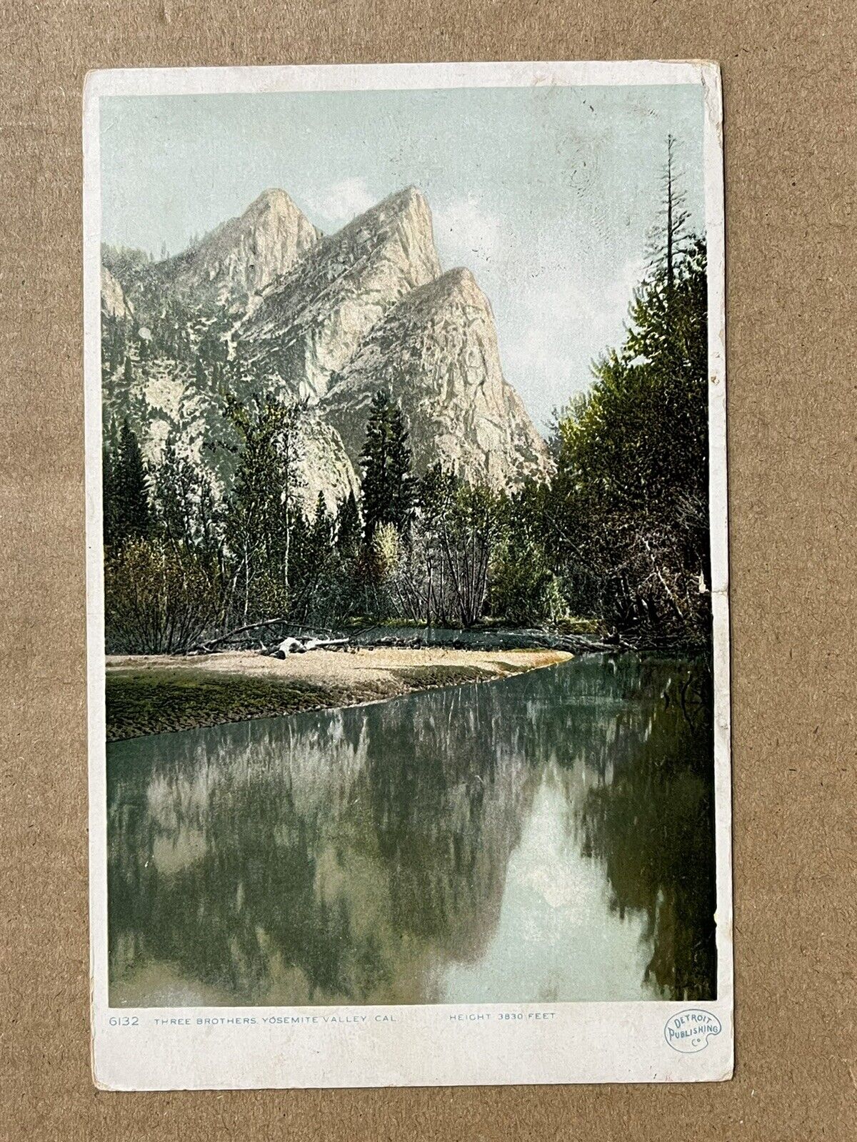 Postcard 1909 Three Brothers Yosemite Valley National Park California Antique