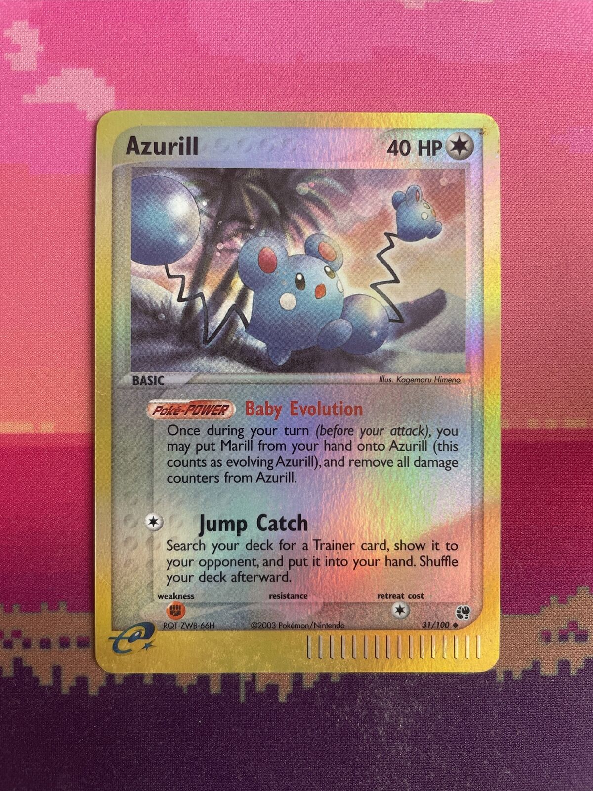 Pokemon Card Azurill EX Sandstorm Reverse Holo Uncommon 31/100 Near Mint 